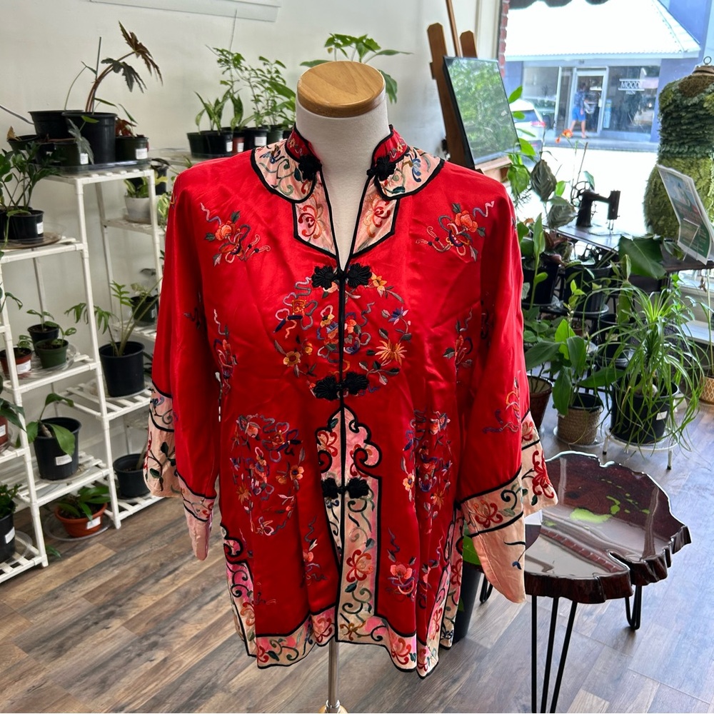 Vintage silk and rayon jacket made in China